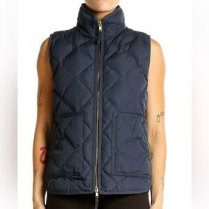 J. CREW WOMENS NAVY BLUE QUILTED PUFFER VEST XS 92465